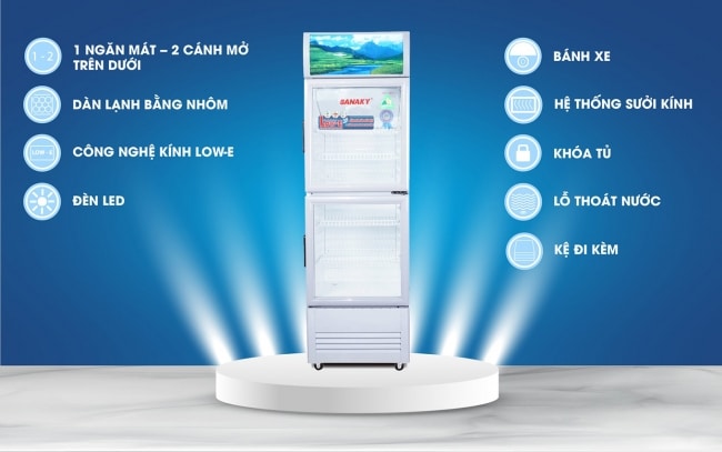 Các tính năng nổi bật của tủ mát Sanaky VH-258WL 200 lít