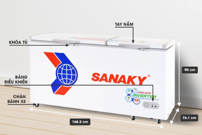 Tính năng và thông số kích thước tủ đông Sanaky inverter VH-6699HY3