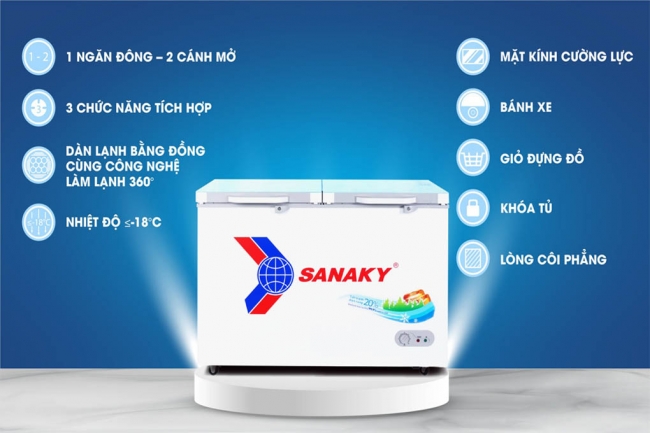 Các tính năng nổi bật của tủ đông Sanaky 208 lít VH-2599A2KD