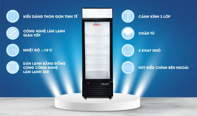 Các tính năng nổi bật của tủ đông đứng Sanaky VH-768K 590 lít 1 ngăn đông 1 cửa kính mở