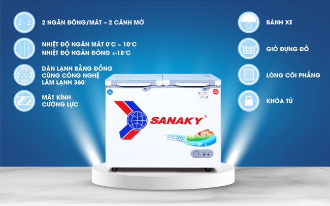 Các tính năng nổi bật của tủ đông Sanaky VH-2599W2KD
