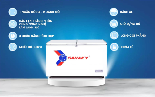 Các tính năng nổi bật của tủ đông Sanaky VH-405A2