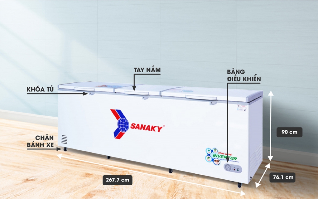 Chi tiết tính năng của tủ đông Sanaky VH-1199HY3 900 lít inverter