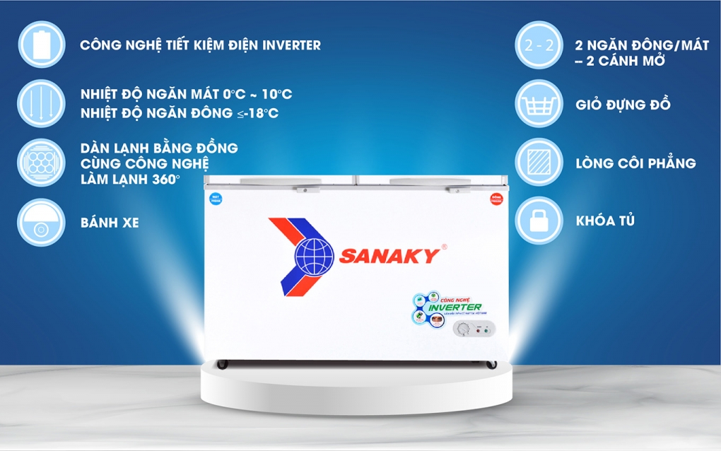 Chi tiết tính năng của tủ đông Sanaky VH-5699W3