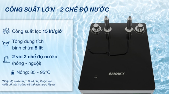 Máy lọc nước Sanaky VH-5020VD có 2 vòi 2 chế độ nước tiện lợi Nóng – Nguội