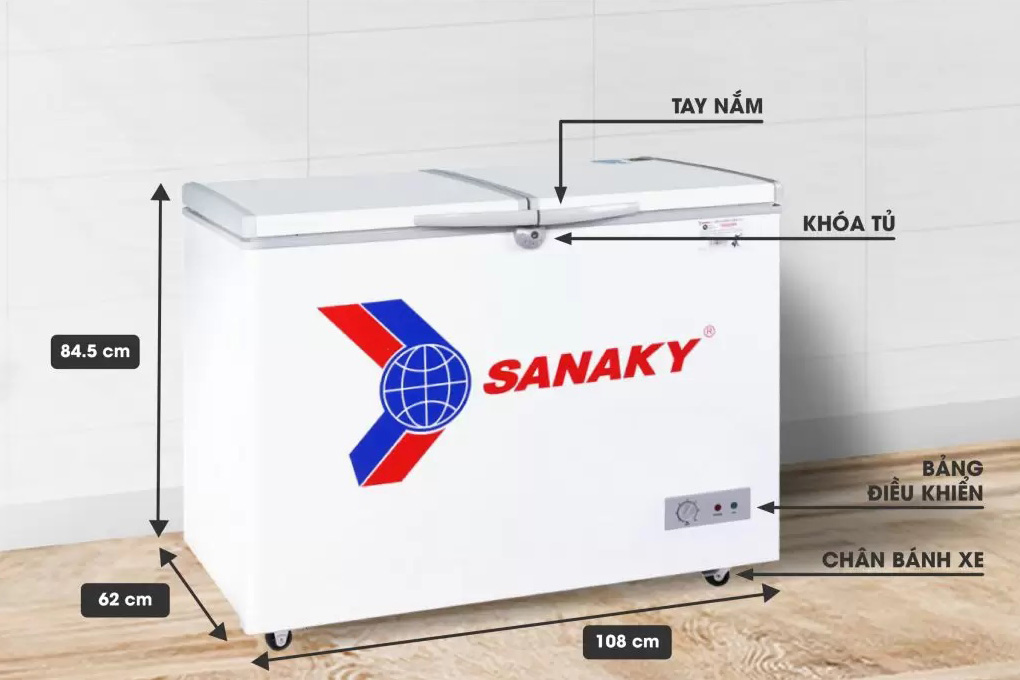 Mô tả thông số kỹ thuật tủ đông Sanaky VH-285A2 235 lít
