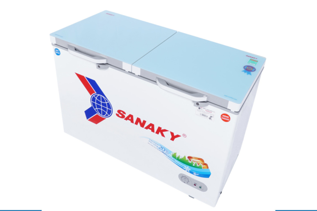 Tủ đông Sanaky VH-3699W2KD có thiết kế mới nắp phủ lớp kính cường lực