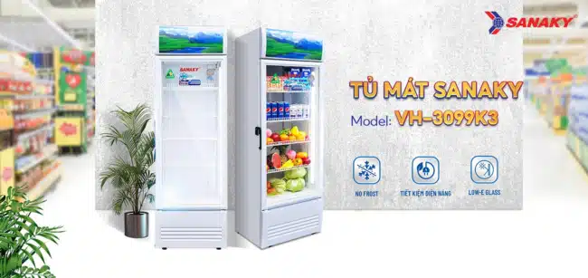 Tủ mát Sanaky inverter 240 lít VH-3099K3 dàn lạnh đồng thế hệ mới