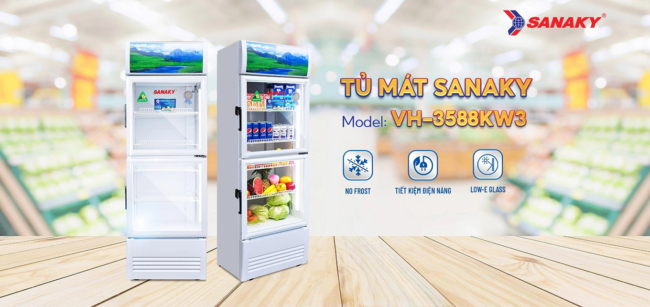 Tủ mát Sanaky 300 lít VH-3588KW3 thiết kế hiện đại công nghệ mới