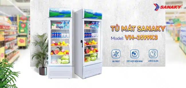 Với thiết kế thế hệ mới tủ mát Sanaky inverter 300 lít VH-3599K3