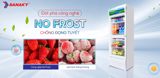 Tủ mát Sanaky 350 lít VH-4088KW3 đột phá mới với công nghệ No Frost không đóng tuyết