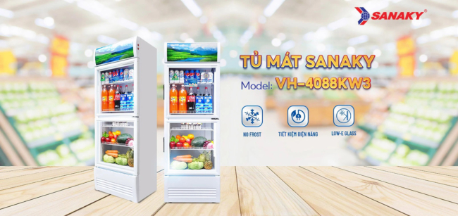 Tủ mát Sanaky 350 lít VH-4088KW3 thiết kế hiện đại công nghệ mới