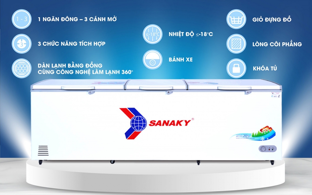 Một số tính năng nổi bật của tủ đông Sanaky VH-1199HY