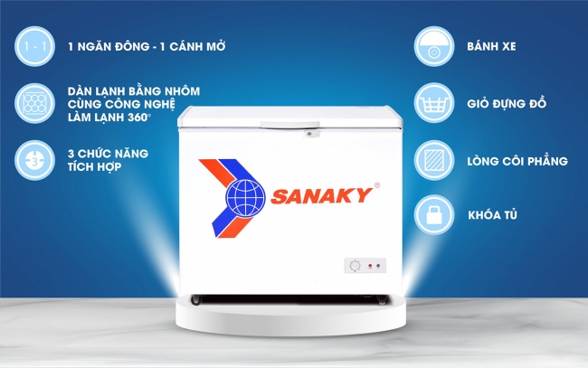 Các tính năng nổi bật của tủ đông Sanaky 175 lít VH-225HY2