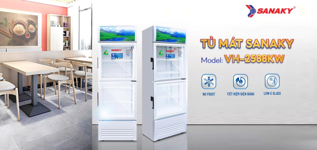 Tủ mát Sanaky VH-2588KW dung tích 200 lít có thiết kế mới