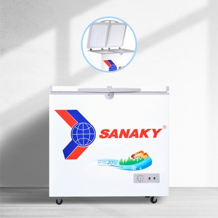 Tủ đông Sanaky 208 lít VH-2599A1 với thiết kế 2 cánh mở