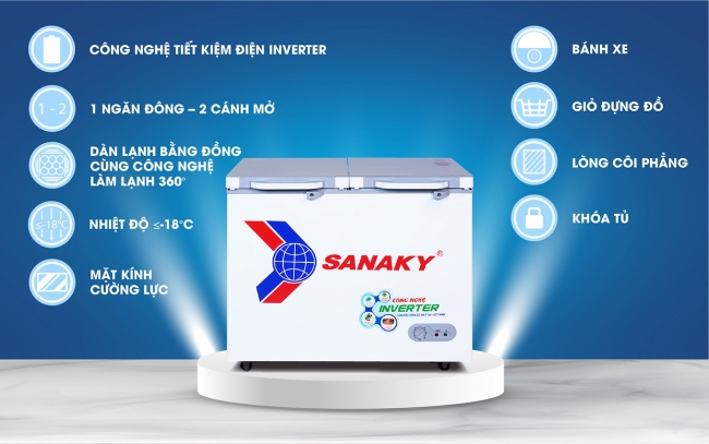 Tính năng nổi bật của tủ đông Sanaky inverter 208 lít VH-2599A4K