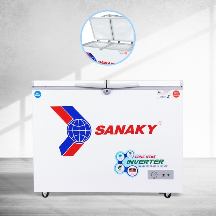 Tủ đông Sanaky VH-2899W3 220 lít inverter 2 ngăn đông mát 2 cánh mở