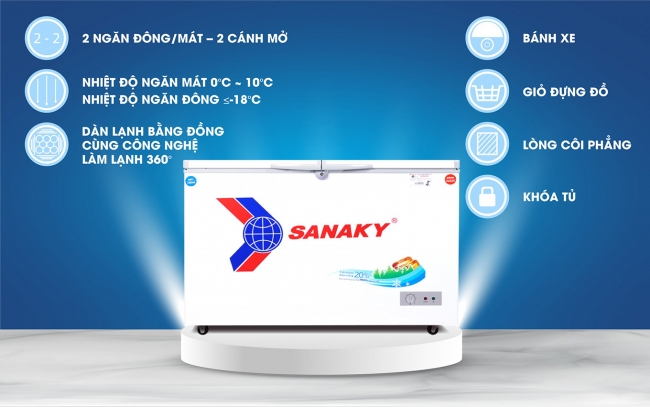 Chi tiết các tính năng nổi bật của tủ đông Sanaky 260 lít VH-3699W1