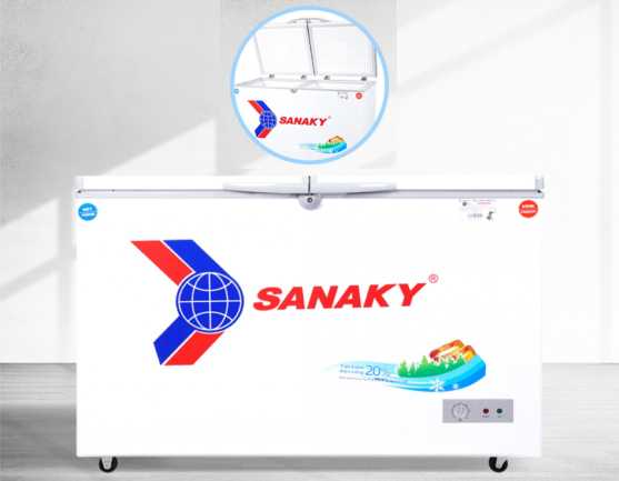 Tủ đông Sanaky VH-3699W1 có 2 ngăn đông mát 2 cánh mở