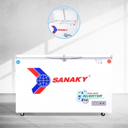 Tủ đông Sanaky inverter VH-4099W3 280 lít inverter với thiết kế 2 ngăn 2 cánh mở