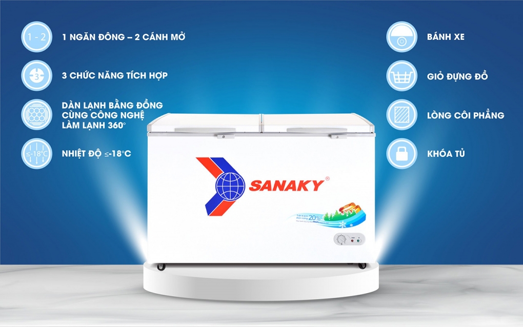 Một số tính năng nổi bật của tủ đông Sanaky VH-5699HY