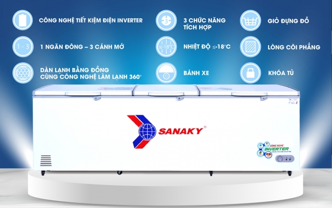 Một số tính năng nổi bật của tủ đông Sanaky VH-1199HY3 dung tích 900 lít