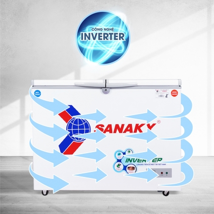 Tủ đông mát Sanaky inverter VH-2599W3 có công nghệ inverter tiết kiệm lên đến 50% điện năng
