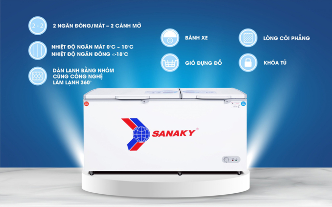 Các tính năng nổi bật của tủ đông Sanaky VH-668W2