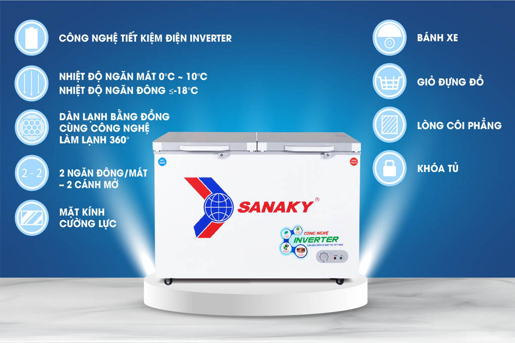 Một số tính năng nổi bật của tủ đông Sanaky VH-3699W4K công nghệ inverter