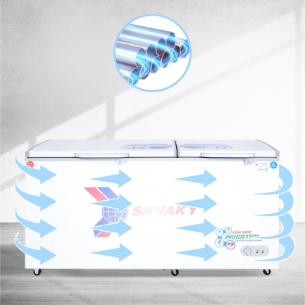 Tủ đông với thiết kế dàn lạnh ống đồng nguyên chất 100% siêu bền