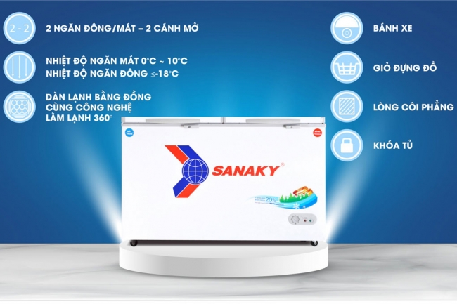 Các tính năng nổi bật của tủ đông Sanaky VH-5699W1 365 lít
