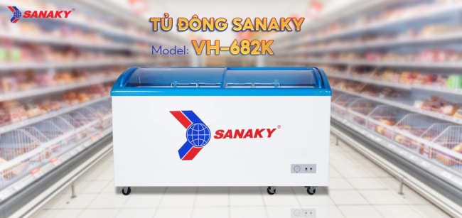 tu dong sanaky 437 lit vh 682k nap kinh lua chinh hang - Tủ đông Sanaky VH-682K 437 lít Tủ đông Sanaky VH-682K dung tích 437 lít thế hệ mới