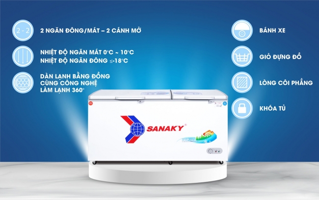 Các tính năng nổi bật của tủ đông Sanaky VH-6699W1 485 lít