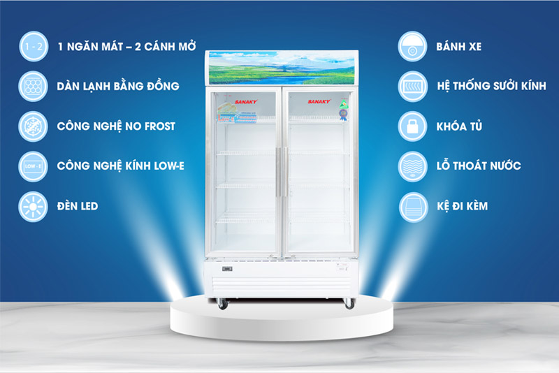 Các đặc điểm nổi bật của tủ mát Sanaky VH 6009HP dàn lạnh đồng dung tích 600 lít