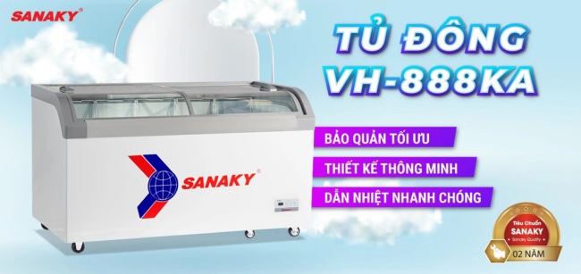 Tủ đông Sanaky VH-888KA dung tích 500 lít có thiết kế mới đa chức năng