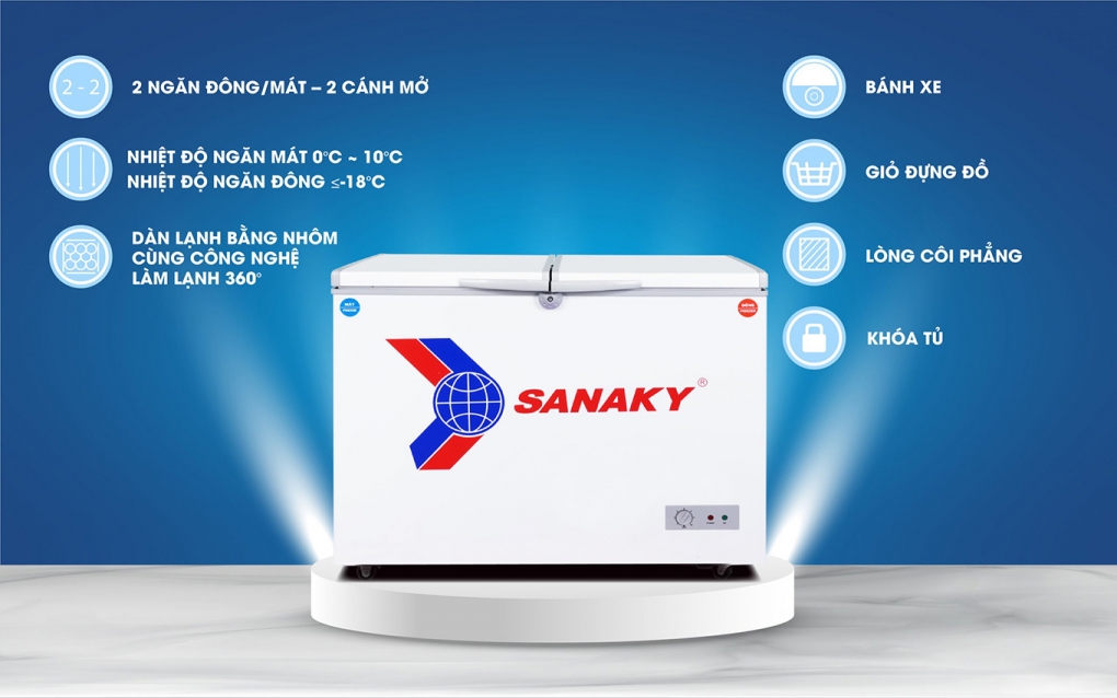 Mốt số tính năng nổi bật của tủ đông Sanaky VH-365W2