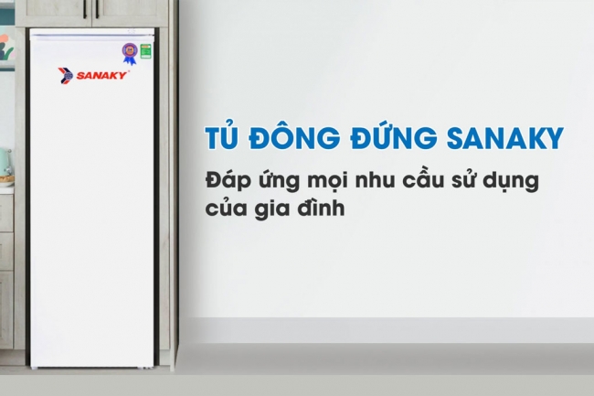 Tủ đông đứng Sanaky đáp ứng mọi nhu cầu sử dụng của gia đình