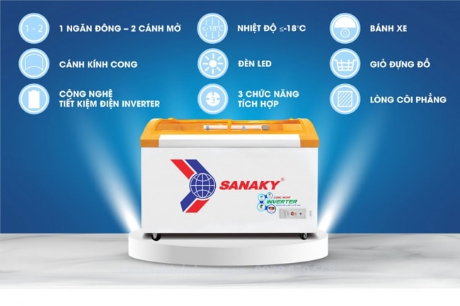 Các tính năng nổi bật của tủ đông Sanaky VH-3899K3B dung tích 280 lít công nghệ inverter
