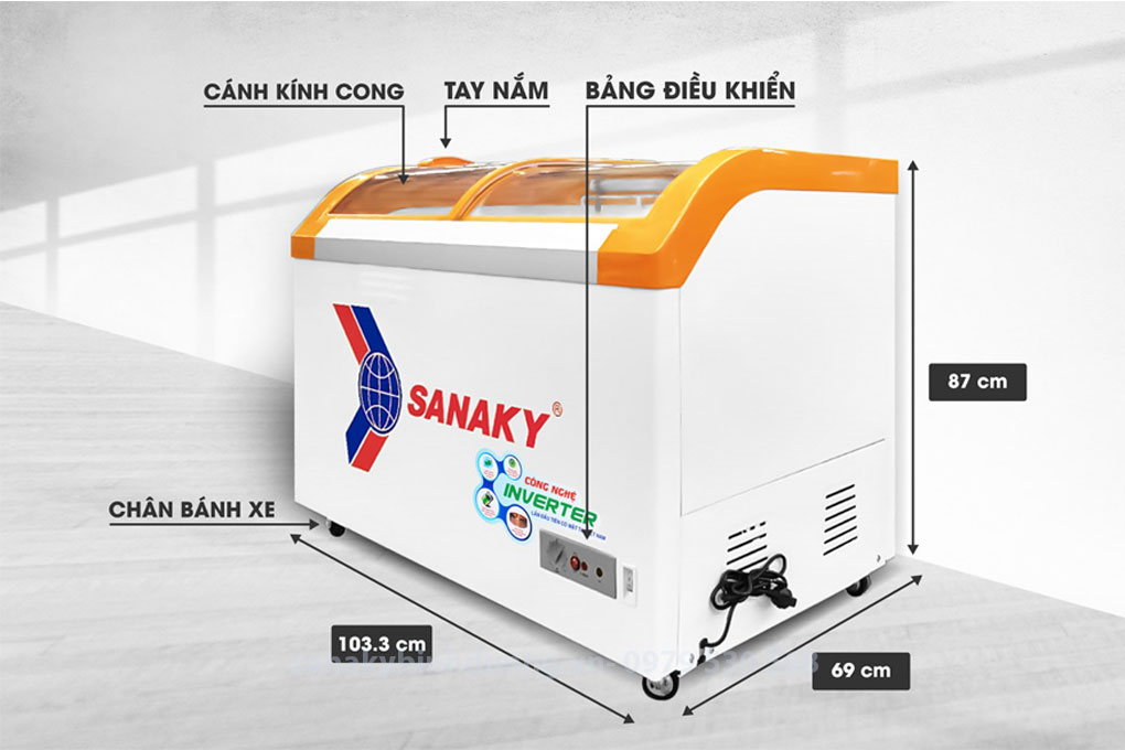 Các thông số kỹ thuạt của tủ đông sanaky vh-3899K3b