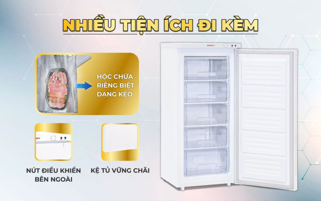 Các tiện ích nổi bật của tủ đông đứng Sanaky VH-180VD