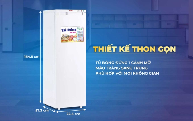 Mô tả chi tiết thông số kích thước tủ đông Sanaky VH-230VD