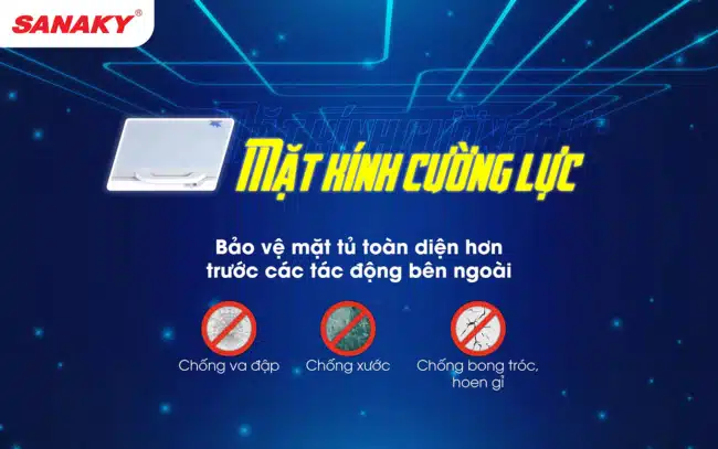 Với thiết kế 1 ngăn đông 3 nắp cửa mở, trên bề mặt nắp cửa phủ 1 lớp cường lực