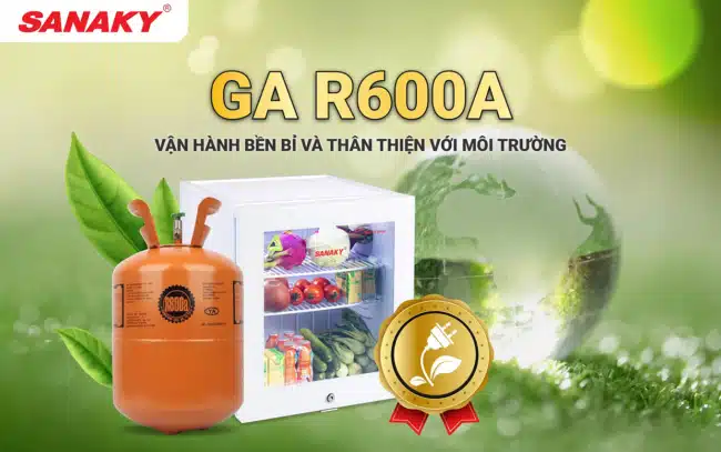 Tủ mát Mini Sanaky VH-60KL lock máy sử dụng Gas R-600A làm lạnh nhanh tiết kiệm điện năng